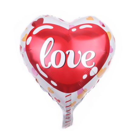 Weisser Herz Ballon mit Love Motiv