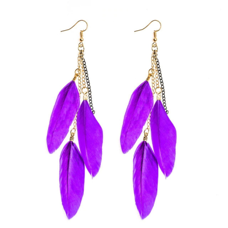 Boucles d'oreilles plumes Avita de différentes couleurs