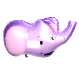 Ballon d'anniversaire géant à tête d'éléphant violet