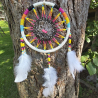 Large white dream catcher Bronco with pearl edge