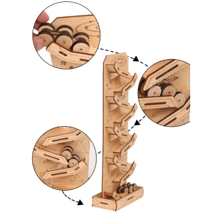 Puzzle 3D Course à billes / Course à billes en bois