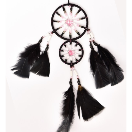 Black dream catcher Toblack with 2 rings and star pattern - 1