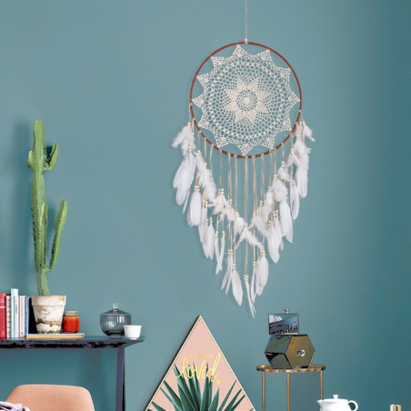 Large dream catcher Priscilla XXL with floral embroidery pattern