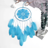 Large light blue dream catcher Azzurro with embroidery pattern