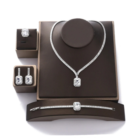 Fine Jewelry Set Adora with Zirconia Gemstone