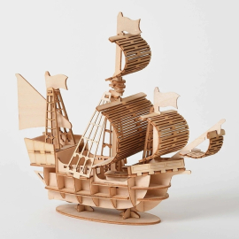 Puzzle 3D de bateau à voile en bois