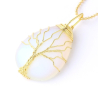 Magnifique pendentif opale avec arbre de vie