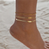 Set of 3 Verida anklets with snake chain