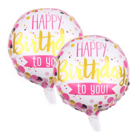 Lot de 2 ballons d'anniversaire Joyeux anniversaire