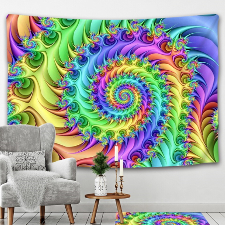 Colorful psychedelic wall cloth in rainbow colors