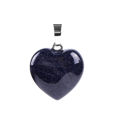 Magnifique pendentif coeur de sable bleu