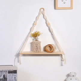 Small hand-knotted macrame shelf Nina