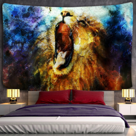 Lion wall cloth as a painting