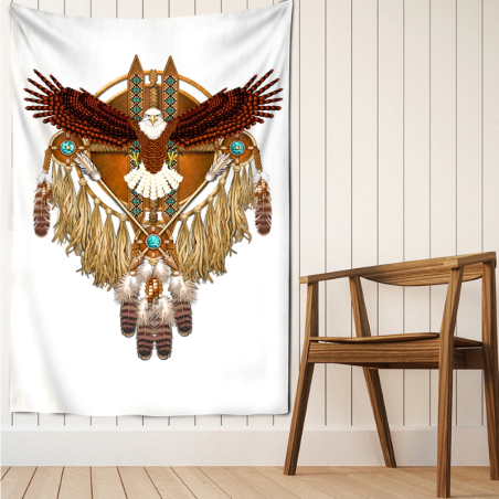 Spiritual Totem Dream Catcher Wall Hanging with Eagle