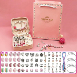 DIY set with 6 charm bracelets and 60 charm pendants