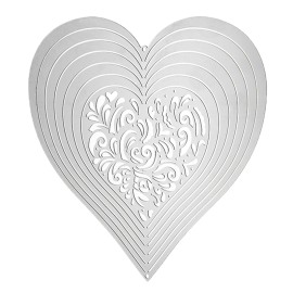 Beautiful silver heart wind spinner