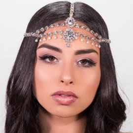 Bridal headpiece Andora with two crystal pendants