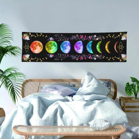 Wall cloth with different colored moon phases