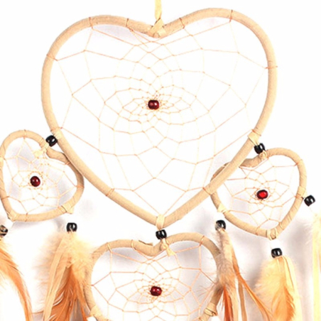 Light Brown Heart Dreamcatcher Valentino with 5 Rings - 3