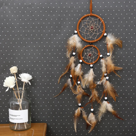 Large light brown dream catcher Reno with 3 rings