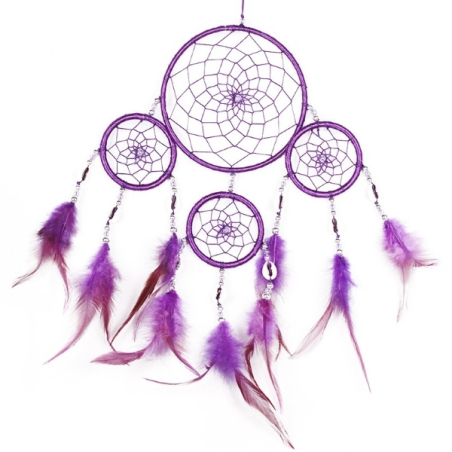 Purple dream catcher Valeria with 4 rings - 1