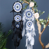 Blue and white dream catcher sticky with 3 rings