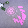 Medium-sized pink dream catcher Bellezza with embroidery pattern