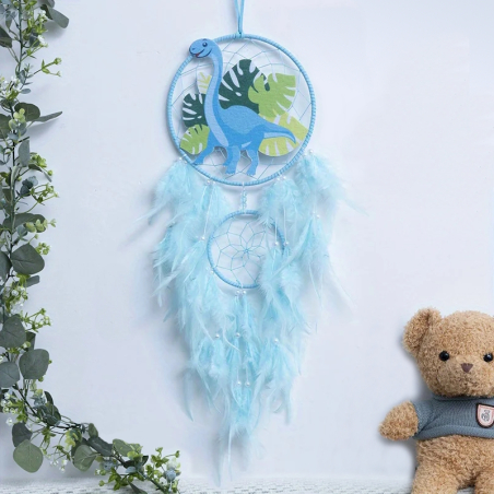 Blue Children's Dream Catcher Elio with Dino