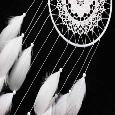 Large white dream catcher Bianca with embroidery pattern - 2