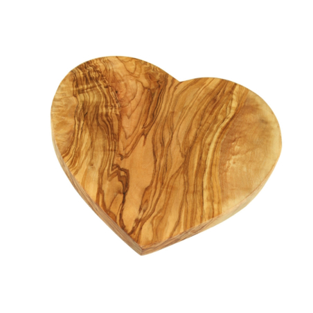 Extra thick olive wood breakfast board / cutting board in heart shape