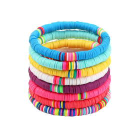 Set of 8 different colored surfer bracelets