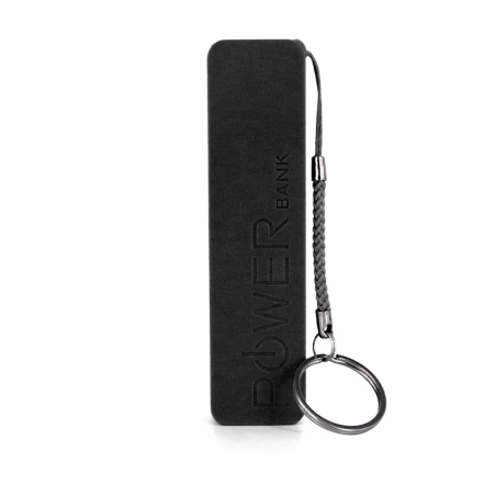 Black portable power bank 1800 mAh as keychain