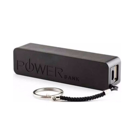 Black portable power bank 1800 mAh as keychain