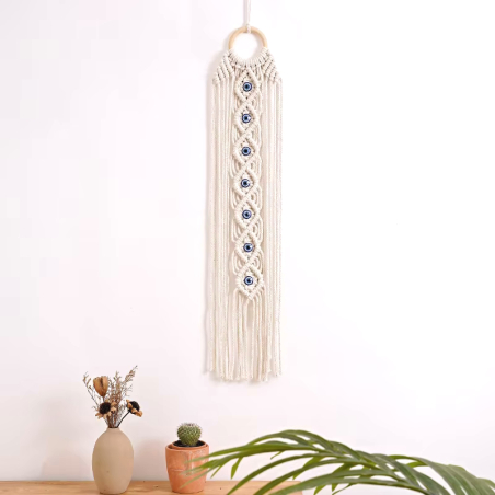 Beautiful macrame wall hanging with magical eyes