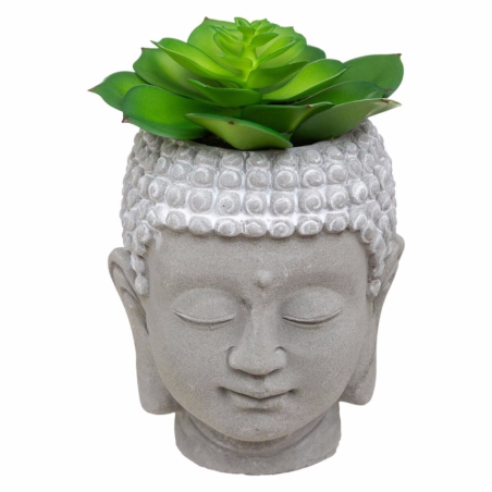 Small Buddha head statue as a flower vase