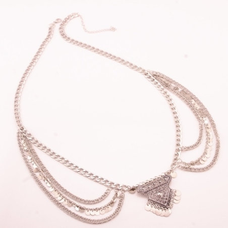 Silver-colored belly chain Giulia with triangle - fashion jewelry - 4