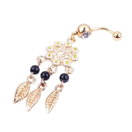 Gold-colored dream catcher belly piercing Reela - fashion jewelry - 2