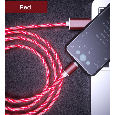 USB C LED Flow Light Charging Cable with Magnetic Plug - 3