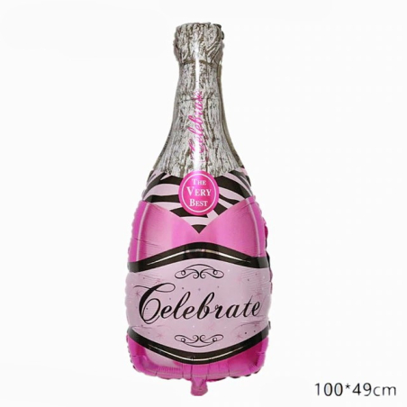 Giant Champagne Bottle with Glass as Foil Balloon - 4